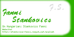 fanni stankovics business card